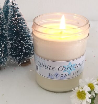 White Christmas Candle