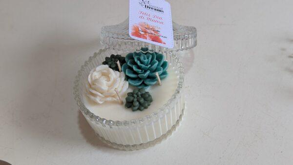 Flower Garden Medium with white and teal flowers