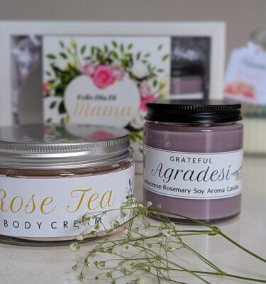 Scented Dreams - Duo of Rose tea cream and Agradesi candle