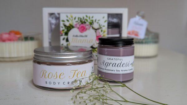 Scented Dreams - Duo of Rose tea cream and Agradesi candle